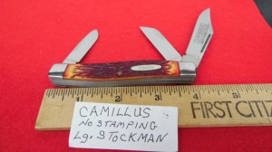 CAMILLUS USA STAGLON HANDLES ROUGH CUT TOBACCO STOCKMAN UNUSED NO TANG MARKS