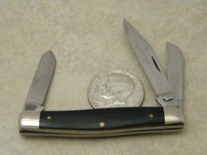 Queen Steel #26 B USA Slick Black Stockman Knife 