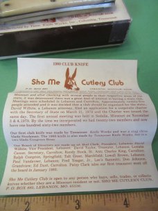 Colonel Coon 1980 White Bone Half Congress  Made for The Sho Me Cutlery  Club 