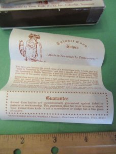 Colonel Coon 1980 White Bone Half Congress  Made for The Sho Me Cutlery  Club 