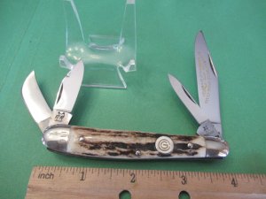 Kissing Crane 1979 Stag 4 Blade Stockman 
