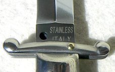 NEW OLD STOCK ITALIAN STILETTO 9" VINTAGE STAG SWING GUARD KNIFE