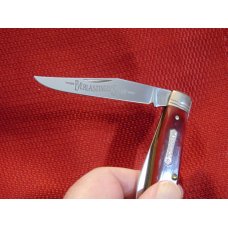 HERITAGE SCHRADE NY. USA MUSKRAT RED BONE ETCHED BLADE 1984 HERITAGE SCHRADE NY. USA MUSKRAT RED BONE ETCHED BLADE 1984