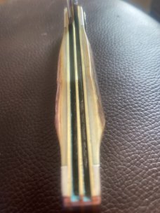 Vintage Frost Cutlery / Snap On Tools Super Fat & Gnarly Stag Trapper With Two Blades 