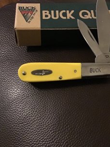 VINTAGE NEW RARE BUCK USA BARLOW YELLOW HANDLE WITH TWO BLADES BRAND NEW IN THE BOX VINTAGE NEW RARE BUCK USA BARLOW YELLOW HANDLE WITH TWO BLADES BRAND NEW IN THE BOX