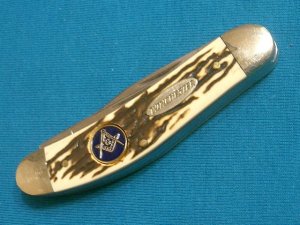 WINCHESTER SOWBELLY 3 BLADE STOCKMAN 14088 FOLDING POCKET KNIFE KNIVES MASONIC SHIELD