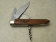 Fight'n Rooster Solingen Germany Wood Champagne Cork Screw Knife Fight'n Rooster Solingen Germany Wood Champagne Cork Screw Knife