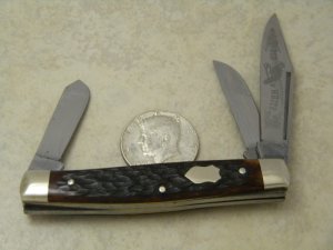 Bob White Cutlery (Fight'n Rooster?) Germany Bone Stockman Knife 