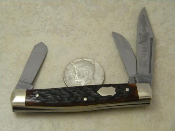 Bob White Cutlery (Fight'n Rooster?) Germany Bone Stockman Knife 