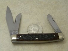 Bob White Cutlery (Fight'n Rooster?) Germany Bone Stockman Knife 