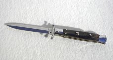 NEW OLD STOCK ITALIAN STILETTO 9" GENUINE BRAZILIAN HORN SWING GUARD LOCK BACK KNIFE