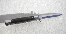 NEW OLD STOCK ITALIAN STILETTO 9" GENUINE BRAZILIAN HORN SWING GUARD LOCK BACK KNIFE