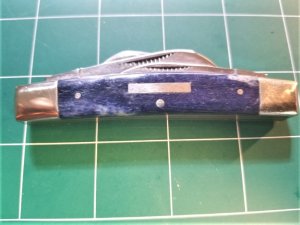 Bulldog Brand Congress Knife Blue Giraffe Bone PROTOTYPE Bar Shield Awesome