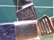 Bulldog Brand Congress Knife Blue Giraffe Bone PROTOTYPE Bar Shield Awesome