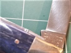 Bulldog Brand Congress Knife Blue Giraffe Bone PROTOTYPE Bar Shield Awesome