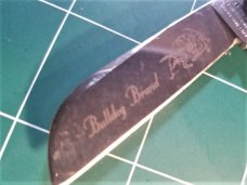 Bulldog Brand Congress Knife Blue Giraffe Bone PROTOTYPE Bar Shield Awesome