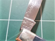 Bulldog Brand Knife Blue Giraffe Bone "1 of 10" PROTOTYPE Baby Mini Trapper Bulldog Brand Knife Blue Giraffe Bone "1 of 10" PROTOTYPE Baby Mini Trapper
