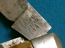 VINTAGE SABRE JAPAN 14 JIGGED BONE TRAPPER FOLDING POCKET HUNTING SKINNING JACK KNIFE KNIVES OLD VINTAGE SABRE JAPAN 14 JIGGED BONE TRAPPER FOLDING POCKET HUNTING SKINNING JACK KNIFE KNIVES OLD