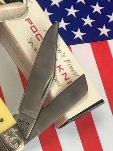 1989 Case xx Stockman Knife w/ Yellow Derlin Handles -Fancy Bolsters -Gold Mint Set -Mdl# 3347 1989 Case xx Stockman Knife w/ Yellow Derlin Handles -Fancy Bolsters -Gold Mint Set -Mdl# 3347