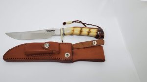 Randall Knife Stag Hunter #3-6 SS/ Aluminum & Black Spacers/Compass, Finger Grip