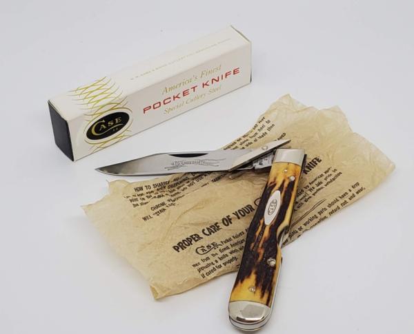 1971 CASE XX USA 5111 1/2 Stag CHEETAH Swing Guard Lockback Knife 9 dots Large tang stamp 1971 CASE XX USA 5111 1/2 Stag CHEETAH Swing Guard Lockback Knife 9 dots Large tang stamp