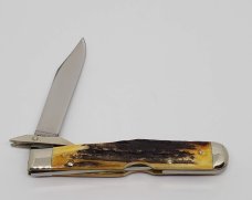 1971 CASE XX USA 5111 1/2 Stag CHEETAH Swing Guard Lockback Knife 9 dots Large tang stamp 1971 CASE XX USA 5111 1/2 Stag CHEETAH Swing Guard Lockback Knife 9 dots Large tang stamp