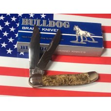 Bulldog Brand 2 Blade Copperhead Knife w/ Gold Dust Handles +Heart Shield & Rabbit Hound Blade Etch Bulldog Brand 2 Blade Copperhead Knife w/ Gold Dust Handles +Heart Shield & Rabbit Hound Blade Etch