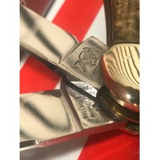 Bulldog Brand 2 Blade Copperhead Knife w/ Gold Dust Handles +Heart Shield & Rabbit Hound Blade Etch Bulldog Brand 2 Blade Copperhead Knife w/ Gold Dust Handles +Heart Shield & Rabbit Hound Blade Etch