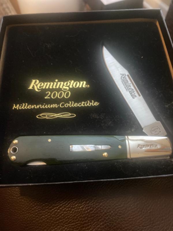 Remington USA 2000 R1630 Millennium Granddaddy Barlow With Mother Of Pearl Bullet Sheild NIB With CO Remington USA 2000 R1630 Millennium Granddaddy Barlow With Mother Of Pearl Bullet Sheild NIB With CO