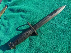 Vietnam War Era MILPAR M7Bayonet Knife w M8A1 Scabbard. Military Blade