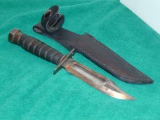 70's Camillus NY Military pilot Survival fighting knife 2-1978 W/ Leather Sheath
