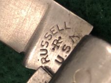 Russell Barlow Later stamp clip point - very full blades Russell Barlow Later stamp clip point - very full blades