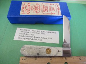 Canal Street Smooth Natural Bone Handle Boys Knife 