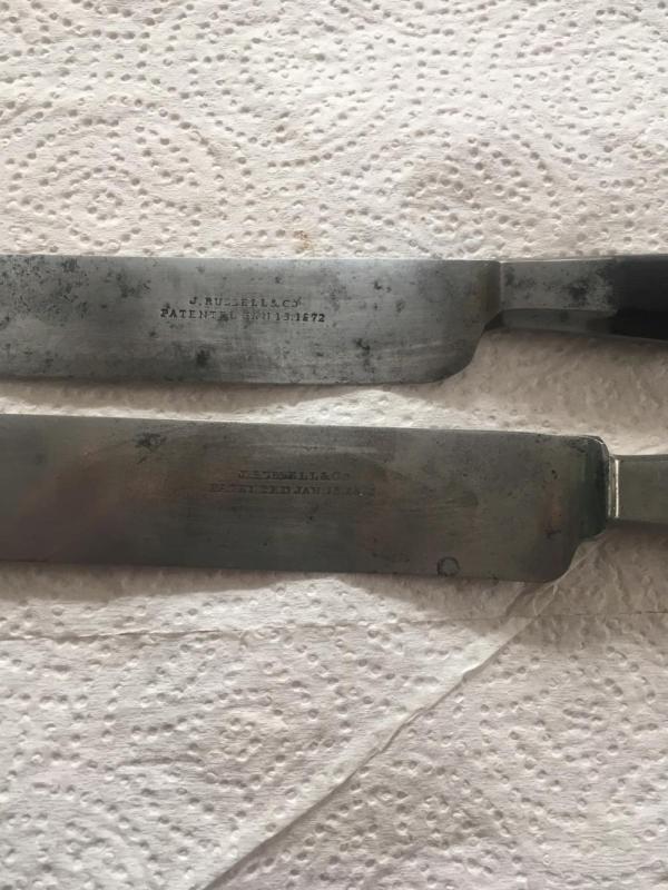 2 OLD J RUSSELL GREEN RIVER WORKS UNUSUAL