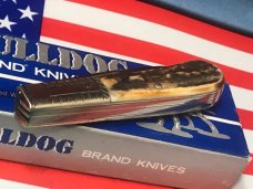 Vint Bulldog Brand HAND MADE, 2 Blade "Bright Leaf North Carolina" Barlow w/ Great Deer Stag Handles Vint Bulldog Brand HAND MADE, 2 Blade "Bright Leaf North Carolina" Barlow w/ Great Deer Stag Handles