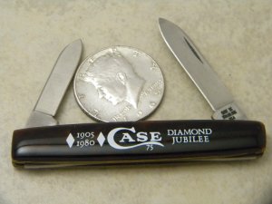 Case XX Stainless USA 1905-1980 Diamond Jubilee 75th Anniversary Tortoise Shell 278 Pen Knife