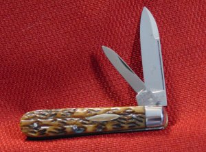 VINTAGE OLD A.W. WADSWORTH & SON GERMANY BONE HANDLED JACK KNIFE c1905/1936 
