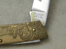 Winchester Trademark USA 1996-1 Model 50 Shotgun Brass Lockback Knife in Box Winchester Trademark USA 1996-1 Model 50 Shotgun Brass Lockback Knife in Box