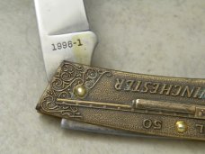 Winchester Trademark USA 1996-1 Model 50 Shotgun Brass Lockback Knife in Box Winchester Trademark USA 1996-1 Model 50 Shotgun Brass Lockback Knife in Box