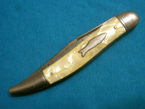 VINTAGE IMPERIAL USA FOLDING POCKET TOOTHPICK TICKLER FISH FISHING HUNTING JACK KNIFE KNIVES OLD