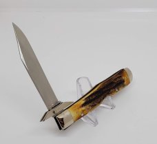 1971 CASE XX USA 5111 1/2 Stag CHEETAH Swing Guard Lockback Knife 9 dots SMALL tang stamp 1971 CASE XX USA 5111 1/2 Stag CHEETAH Swing Guard Lockback Knife 9 dots SMALL tang stamp
