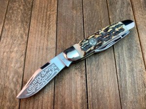 Hen and Rooster Country Squire Whittler with Stag Handles Bertram Cutlery Solingen Germany