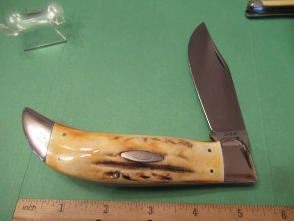 Case XX 1976 Stag Clasp Folding Hunter Grey Etch Pattern # 5172 SSP Case XX 1976 Stag Clasp Folding Hunter Grey Etch Pattern # 5172 SSP