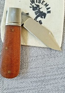 Wiseman Custom Clip Barlow Knife,3.5", Natural micarta steel bolsters Wiseman Custom Clip Barlow Knife,3.5", Natural micarta steel bolsters