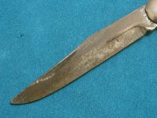 VINTAGE IDEAL K USA BLUE WHALE FOLDING POCKET FISH TOOTHPICK TICKLER HUNTING KNIFE KNIVES OLD