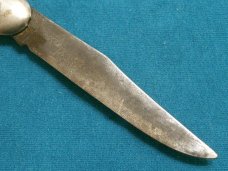 VINTAGE IDEAL K USA BLUE WHALE FOLDING POCKET FISH TOOTHPICK TICKLER HUNTING KNIFE KNIVES OLD