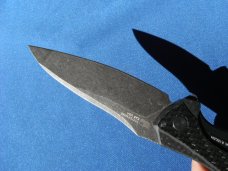 Discontinued Kershaw USA Bareknuckle Carbon Fiber Black Flipper M390 Sprint Run 7777 CFM390 Knife