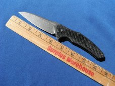 Discontinued Kershaw USA Bareknuckle Carbon Fiber Black Flipper M390 Sprint Run 7777 CFM390 Knife