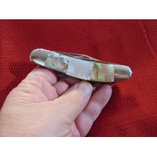AMERICAN BLADE CHATT. TN. ABALONE / PEARL 4 BLADE SOWBELLY KNIFE 1986 ABCA LIMITED EDITION AMERICAN BLADE CHATT. TN. ABALONE / PEARL 4 BLADE SOWBELLY KNIFE 1986 ABCA LIMITED EDITION
