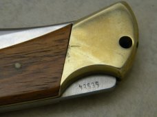 Puma Germany Wood 970 Game Warden Lockback Knife in Box w/Leather Pouch c.1968